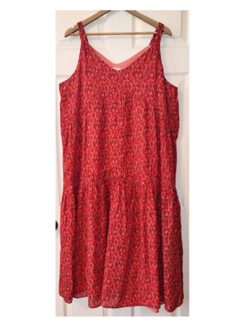 Women's Joie Red Pink Abstract Print Mini Dress (Size XL)